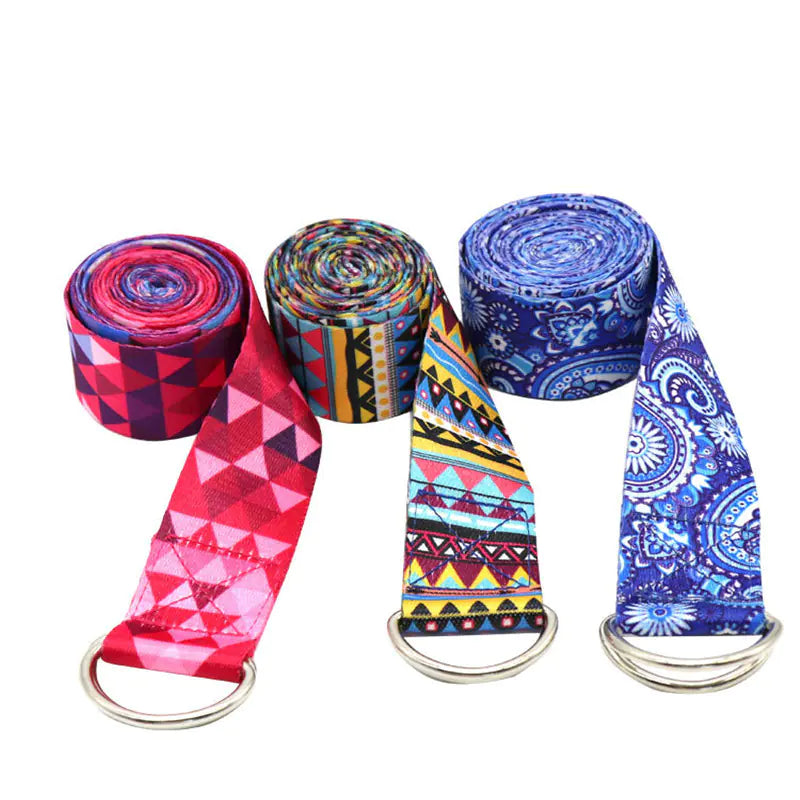 Multi-Color Yoga Stretching Belt for Fitness and Sports
